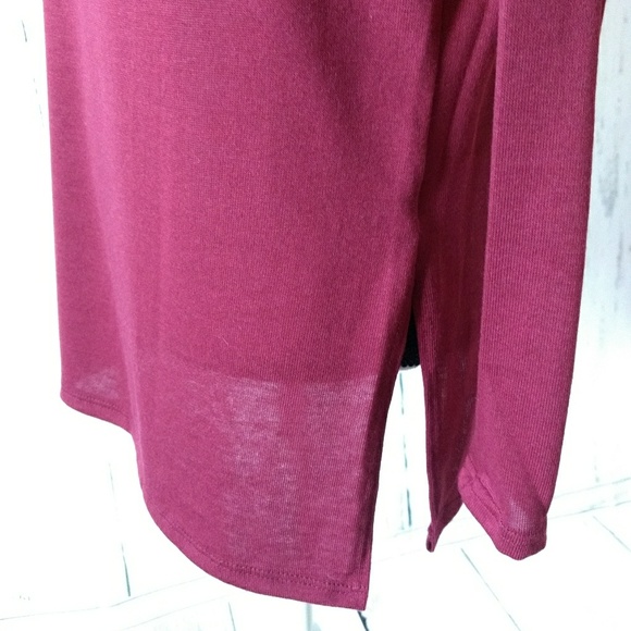 DONATING Red Burgundy Red Knit Cowl Neck Sweater - Picture 5 of 7